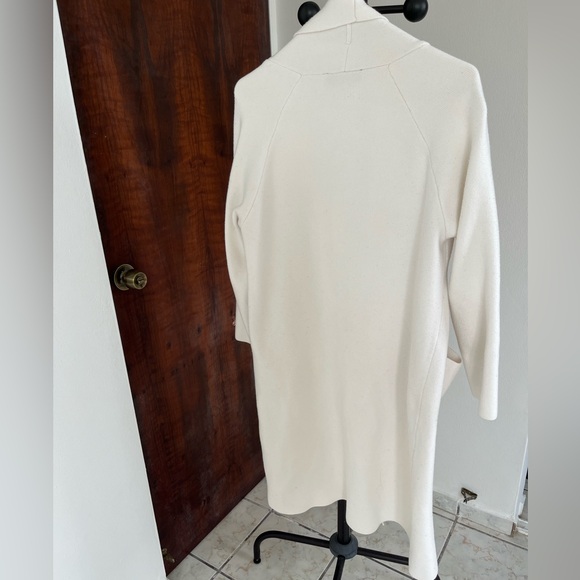 White Women’s Long Coat - Picture 2 of 6